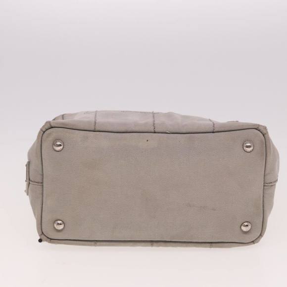 PRADA Canapa PM Hand Bag Canvas Gray Auth 78451 - Picture 5 of 16